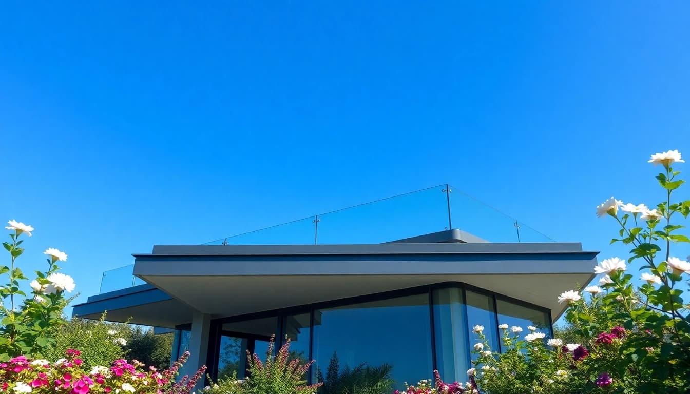 Gestaltung von Terrassenueberdachung Ungarn in einem modernen Garten mit Glasdach.