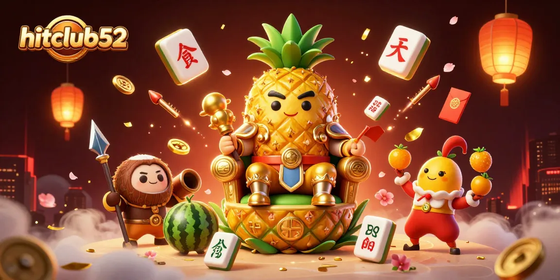 Engage with hitclub52's thrilling casino games amid vibrant decorations and lively characters