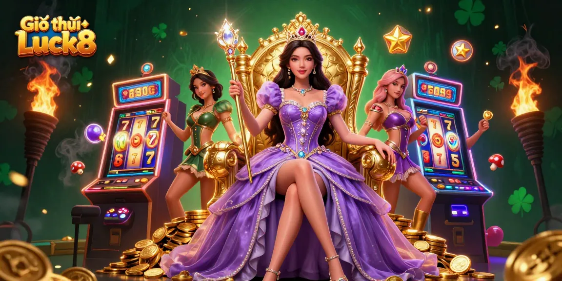 Giới thiệu Luck8 through vibrant casino experience showcasing slot machines and gaming elements.