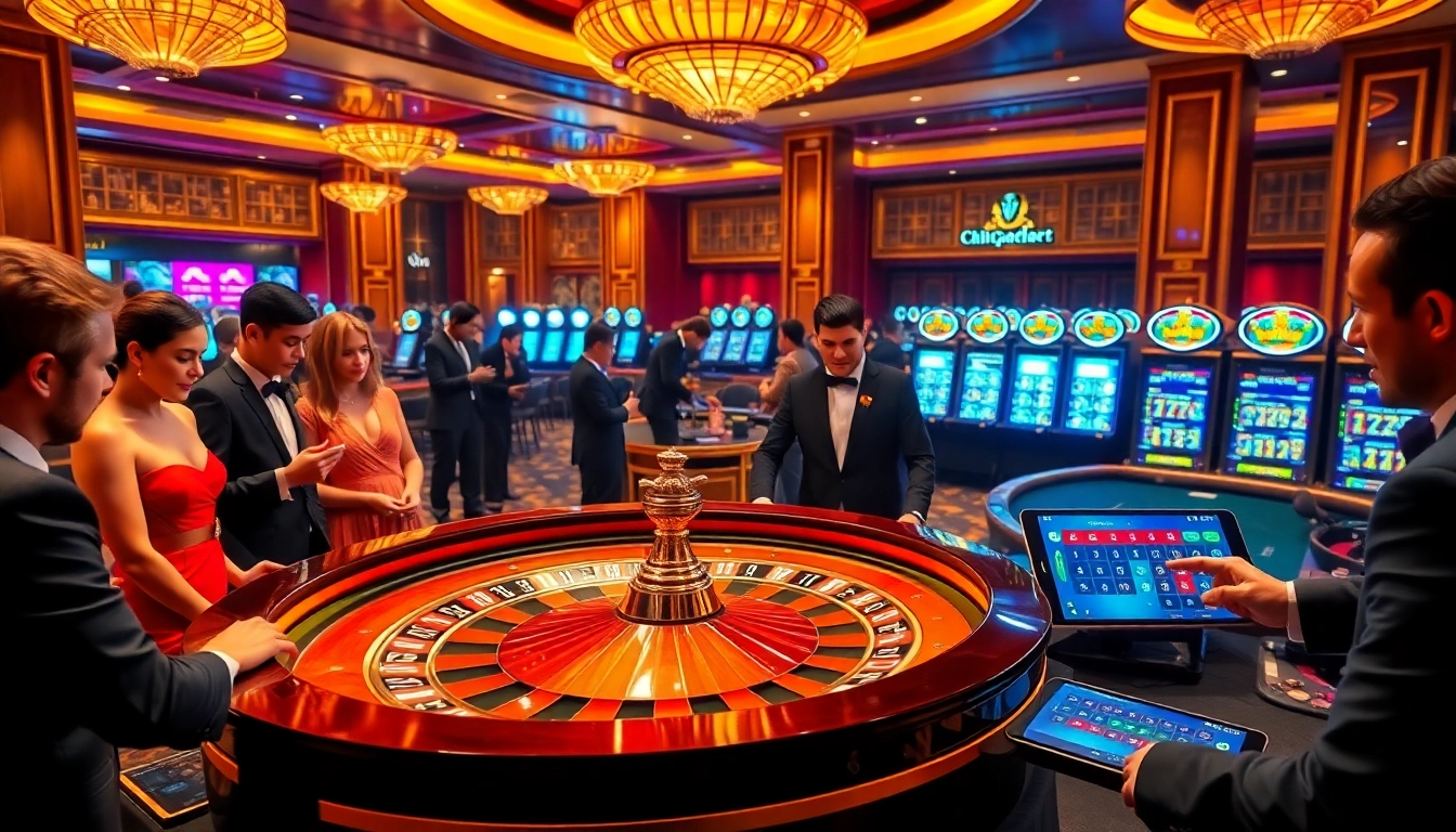 Experience the thrill of 'link vào 188bet' with vibrant casino visuals, featuring roulette and online gambling elements.