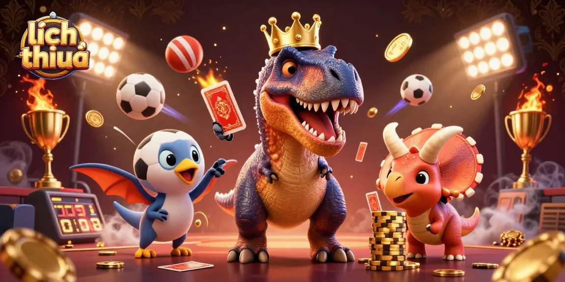 Engaging illustration showcasing "lịch thi đấu" with characters in a dynamic gambling scene featuring sports and betting elements.