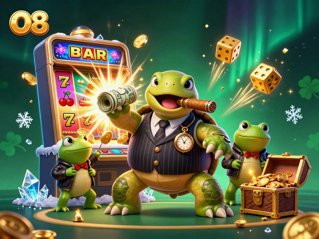 Experience dynamic gameplay at O8 with our engaging casino adventure illustration filled with vibrant characters.