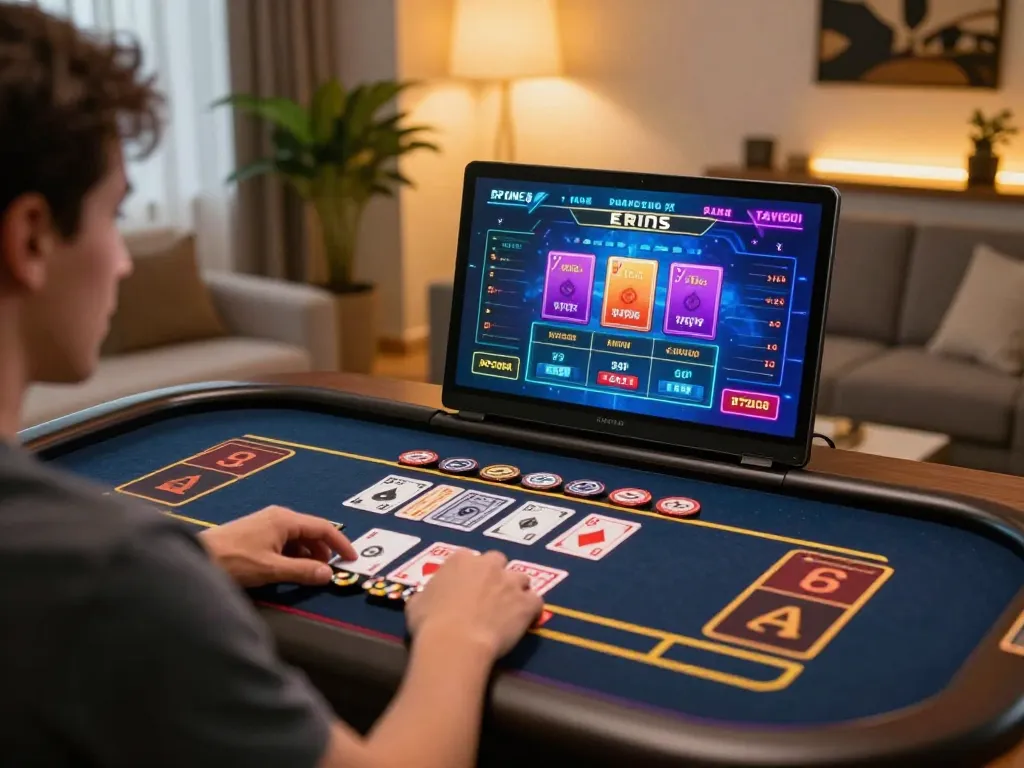 A player immerses in a live dealer game on 58ff, showcasing an engaging online gambling experience.