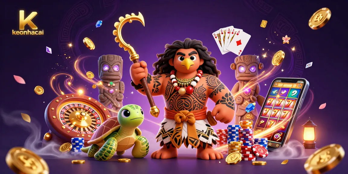 Bet on keonhacai as the hawk and turtle reveal vibrant casino scenes with sparkling gems and golden coins.