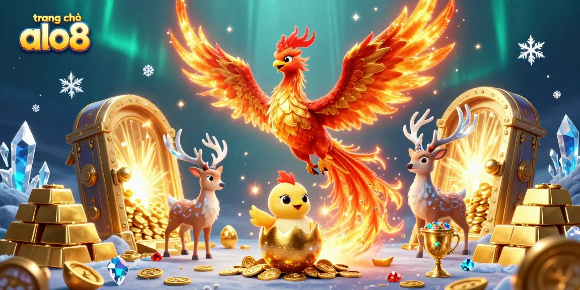 Experience the excitement of trang chủ alo8 with vibrant characters amidst treasures in a casino-themed adventure.