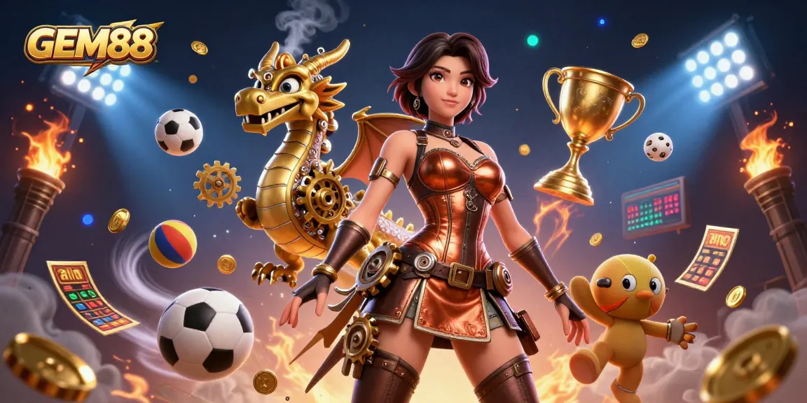 GEM88 offers thrilling betting experiences with vibrant visuals of games and sports elements.