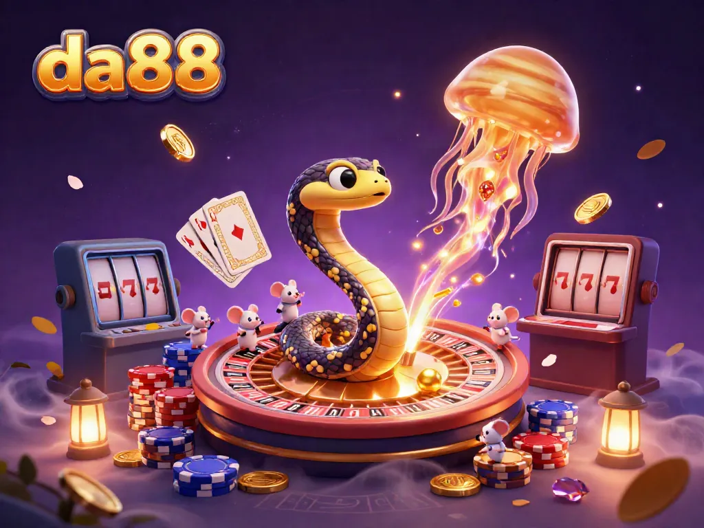 Spin the roulette wheel with da88's exciting cosmic casino scene featuring bets and rewards.