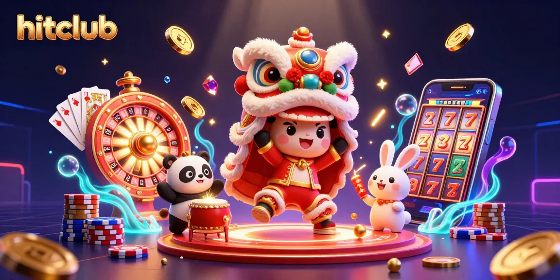Spin the hitclub slot machine for big wins amidst golden coins and vibrant casino elements.