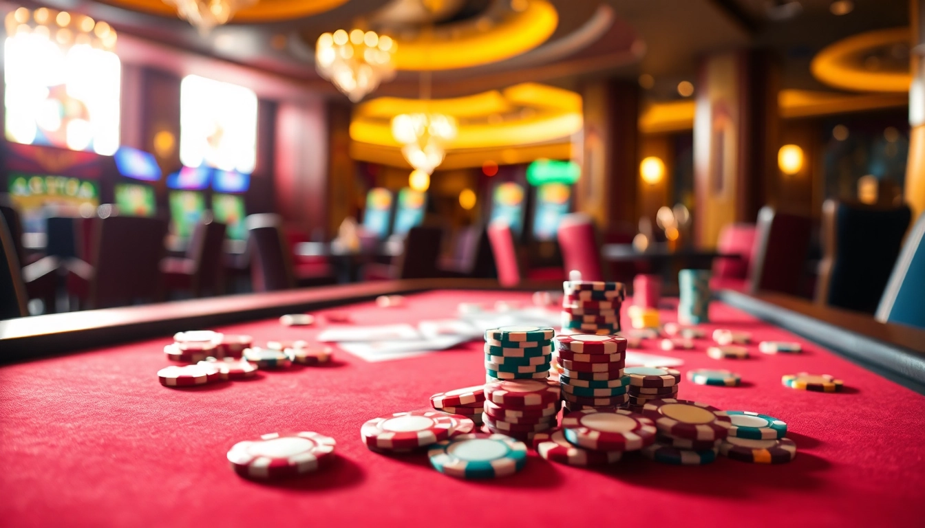 Jouer au poker avec des jetons casino usdt colorés sur une table animée dans un casino élégant.