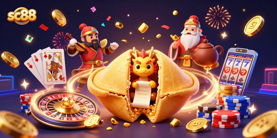 Experience the thrill of winning at SC88 with a vibrant casino scene filled with golden coins and excitement.