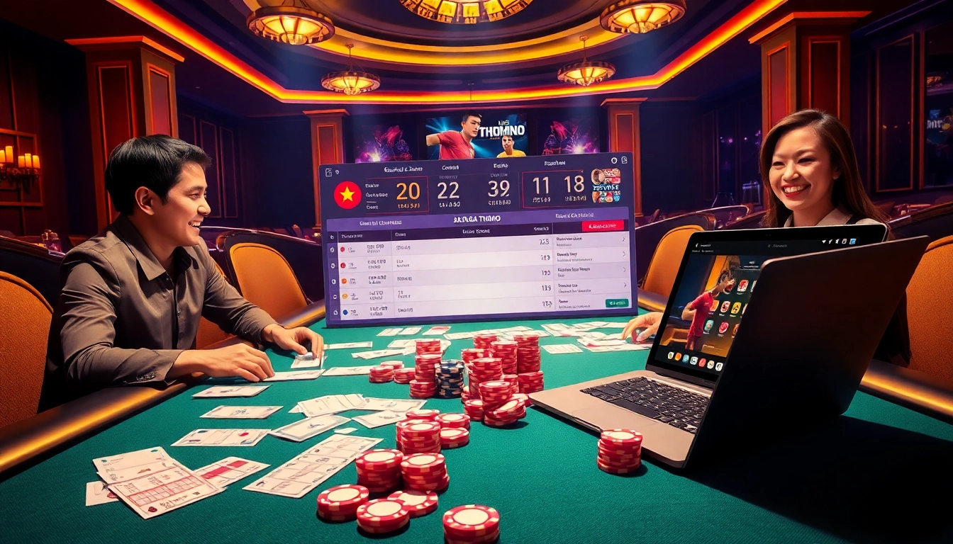 Experience the thrill of đá gà thomo live with vibrant casino visuals and online betting action.