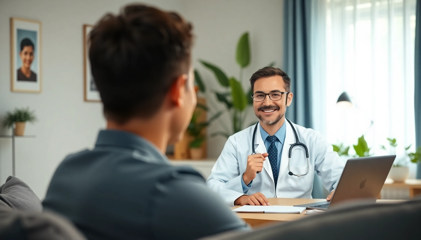 Engaging in affordable online doctor consultation via video chat with a friendly doctor.