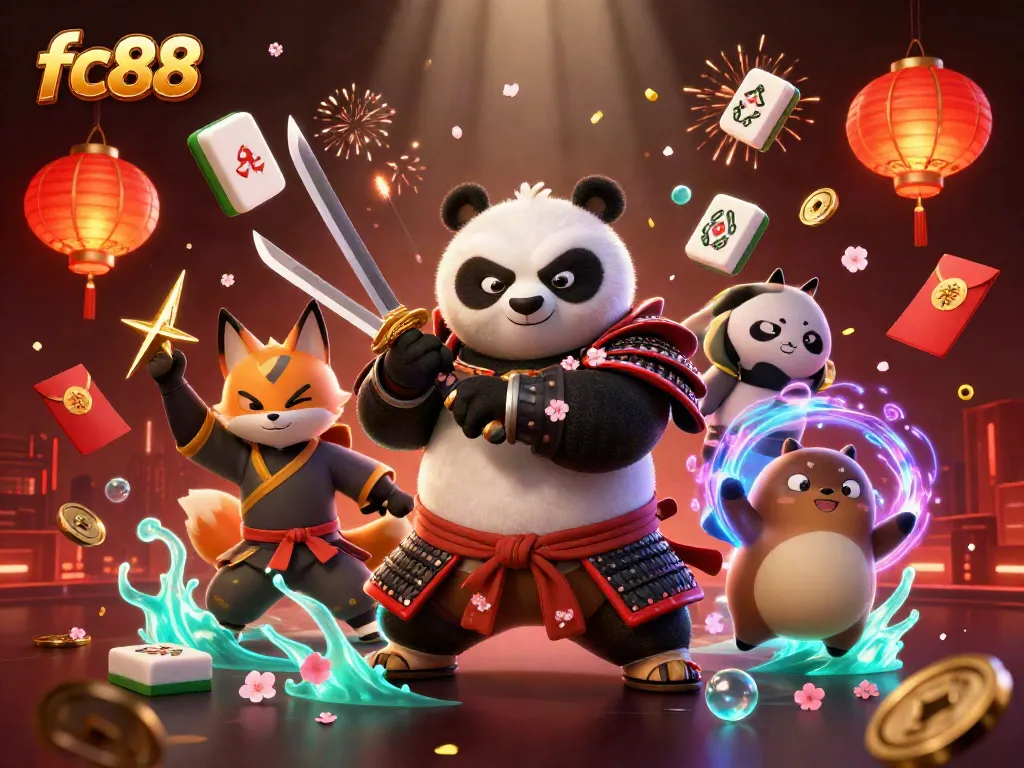 Experience the excitement of fc88 with vibrant characters and dynamic casino elements in a stunning 3D scene.