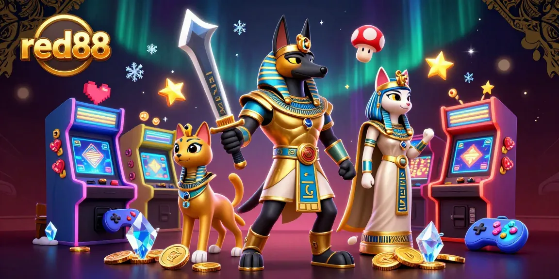 Experience thrilling gameplay at red88 with ancient Egyptian warriors in a vibrant casino atmosphere.