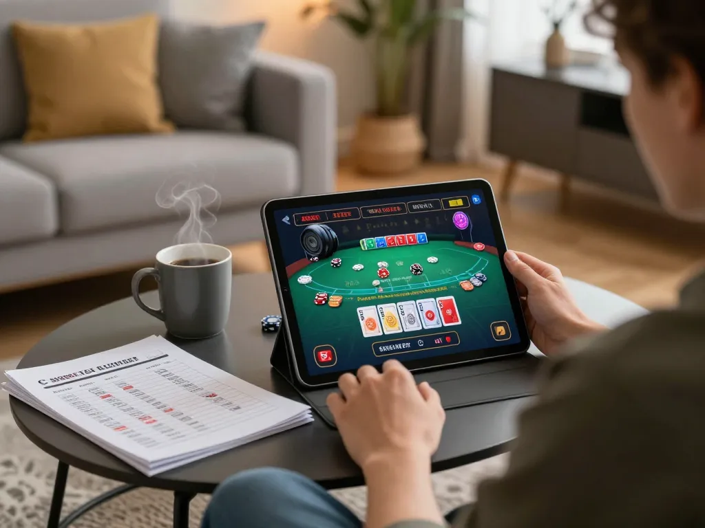 Engaging gaming at home featuring uu88 on a tablet showcasing live dealer blackjack.