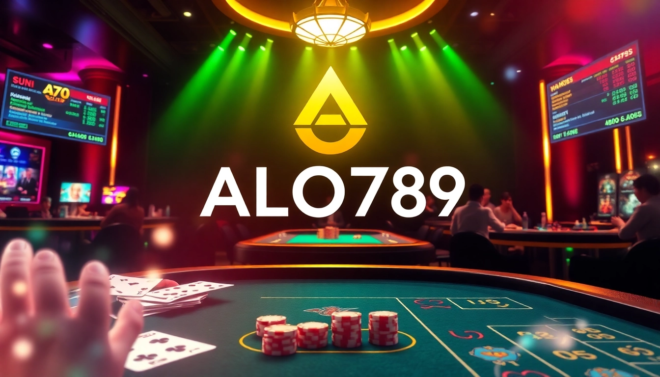 Experience thrilling online gambling at ALO789 casino with vibrant tables and enthusiastic players.