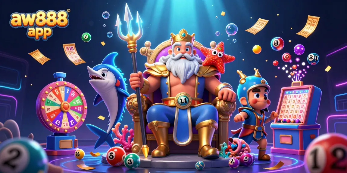 Experience gaming excitement with the aw888 app, featuring dynamic lottery elements and vibrant casino visuals.