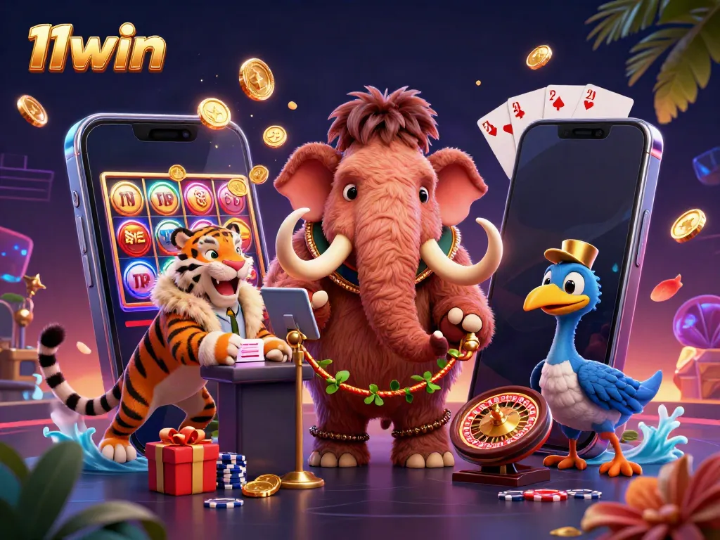 Immerse in the 11win casino scene with vibrant characters and dynamic gaming action.