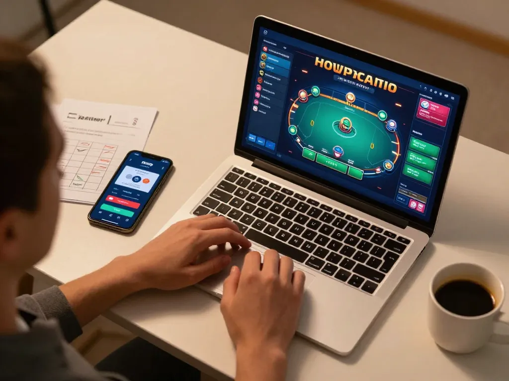 Player enjoying an engaging poker game on rikvip, showcasing strategic betting and cozy atmosphere.