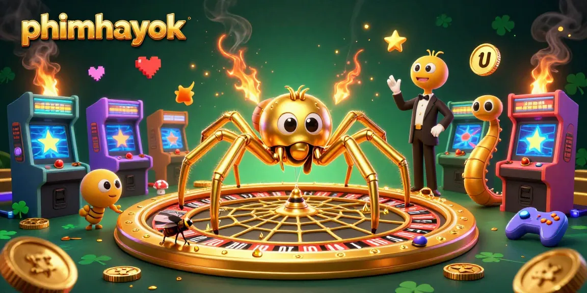 Place bets on the exciting phimhayok platform featuring a colorful gambling scene illustration.