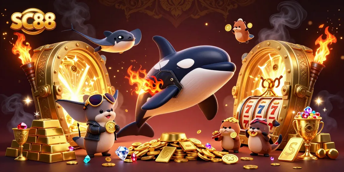 Win big with SC88 slots and treasure in an engaging underwater adventure illustration.