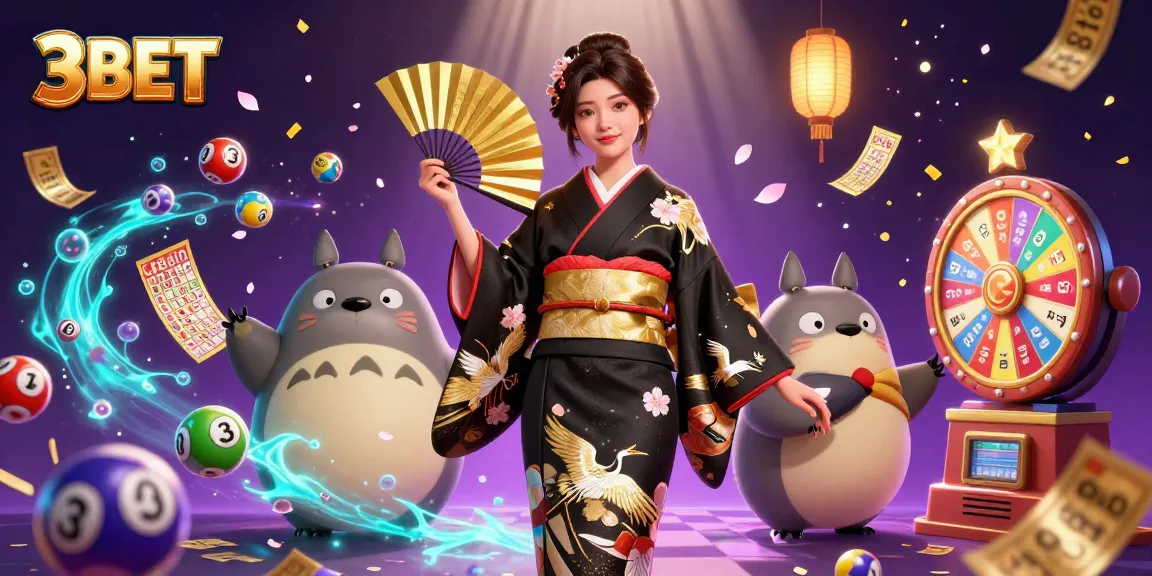 Experience the rich excitement of 3BET with vibrant lottery elements and elegant characters.