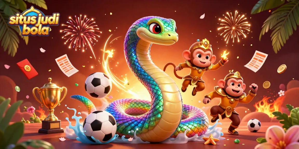 Menangkan taruhan di situs judi bola sambil merayakan dengan piala, slip taruhan, dan kembang api yang bersemangat.