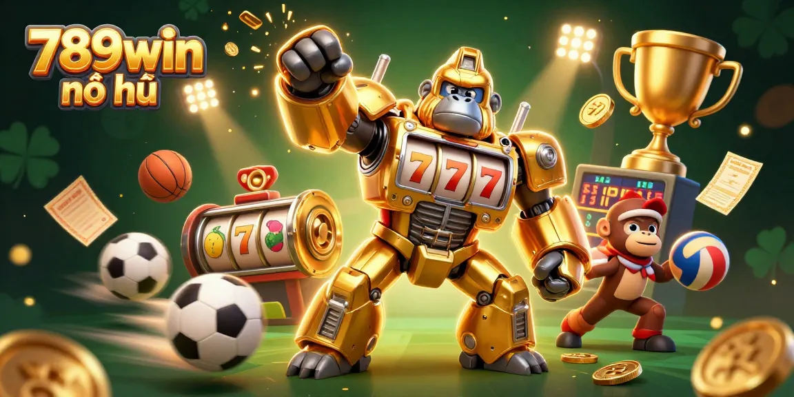 Experience thrilling wins with 789win nổ hũ slot games featuring dynamic slot reels and golden gorilla mech.