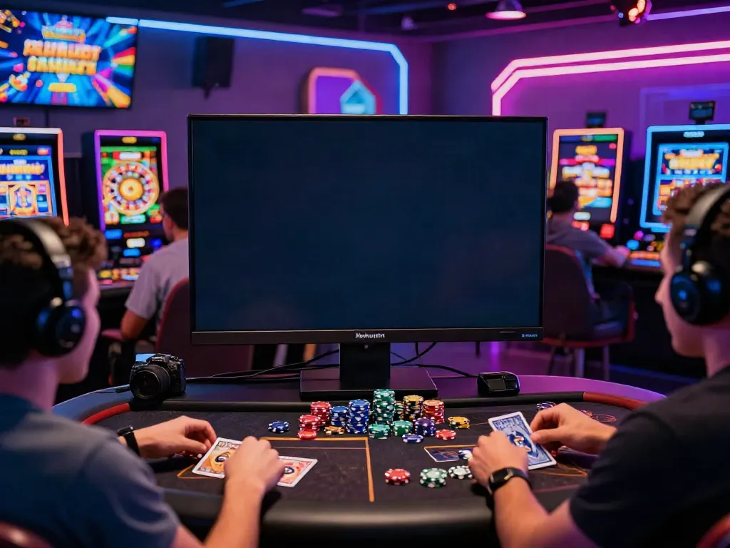 Nohuwin online gaming scene with players enjoying slot and casino games in a vibrant, dynamic environment.