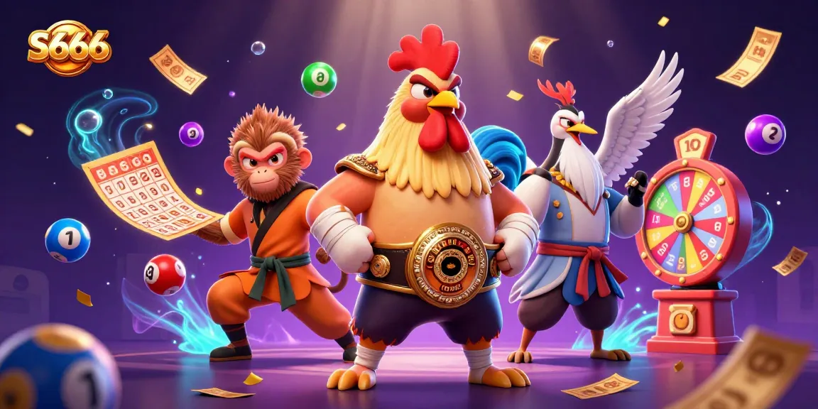 S666 engages players in an exciting casino experience with colorful lottery elements and vibrant characters.