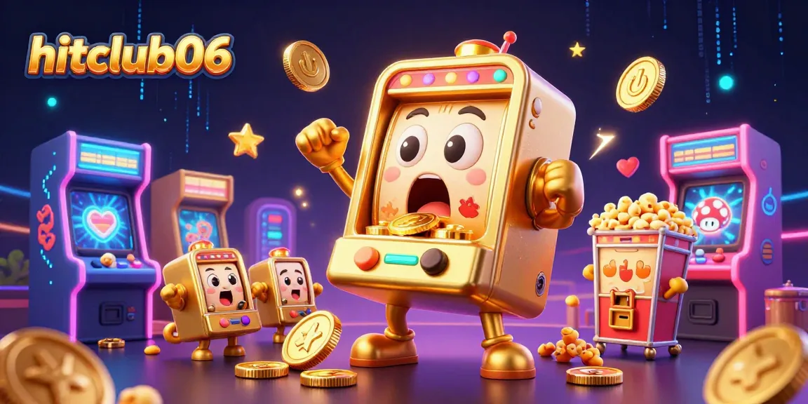 Experience the excitement of hitclub06 as the slot machine hits its jackpot with coins pouring out, celebrating the thrill of gambling.