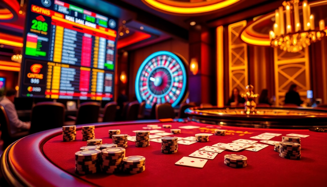 Exciting casino scene with poker chips, cards, and tailored experiences featuring gg8891 for gamblers.