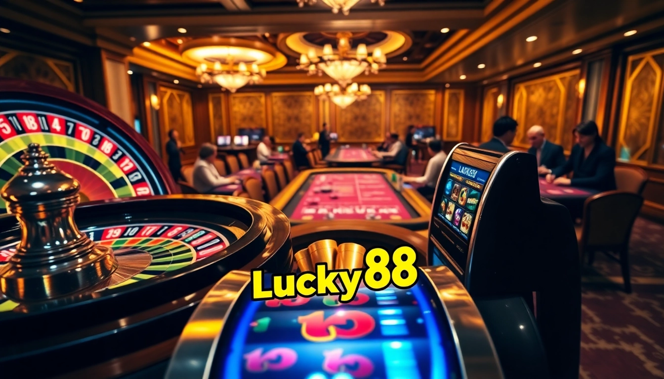 Experience the thrill of casino gameplay at Lucky88 with vibrant games and luxury ambiance.
