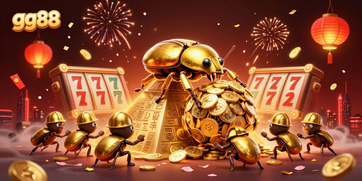 Experience gg88's thrilling casino adventure with a golden beetle and rich gaming elements.