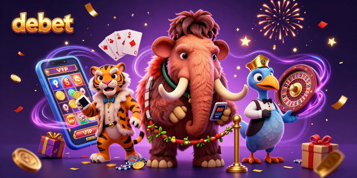 Experience debet's casino magic with vibrant characters enjoying thrilling games.