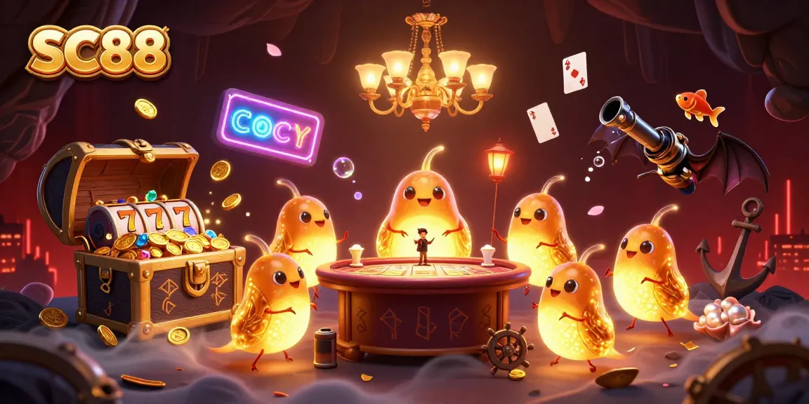 Experience SC88's dynamic casino scene with glowworms and festive games lighting up the atmosphere
