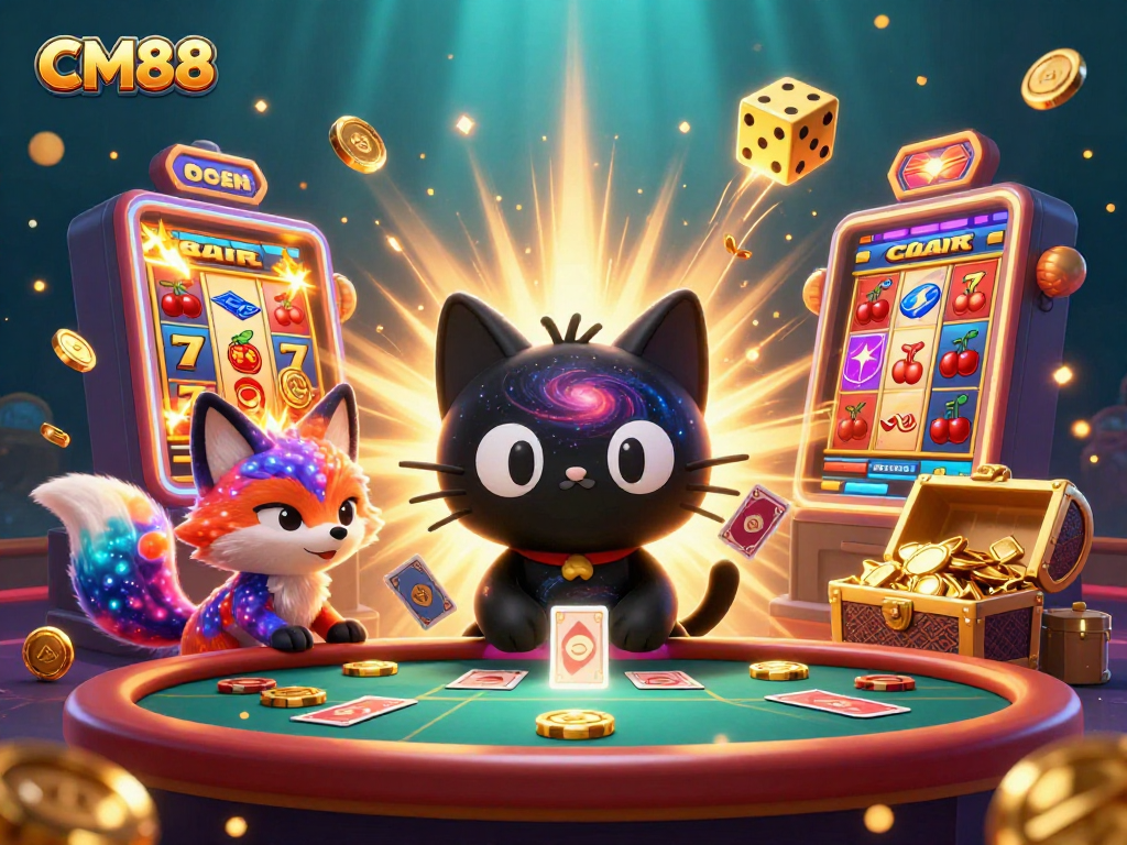 Enjoy thrilling gambling experiences with CM88 at this vibrant cosmic casino scene.