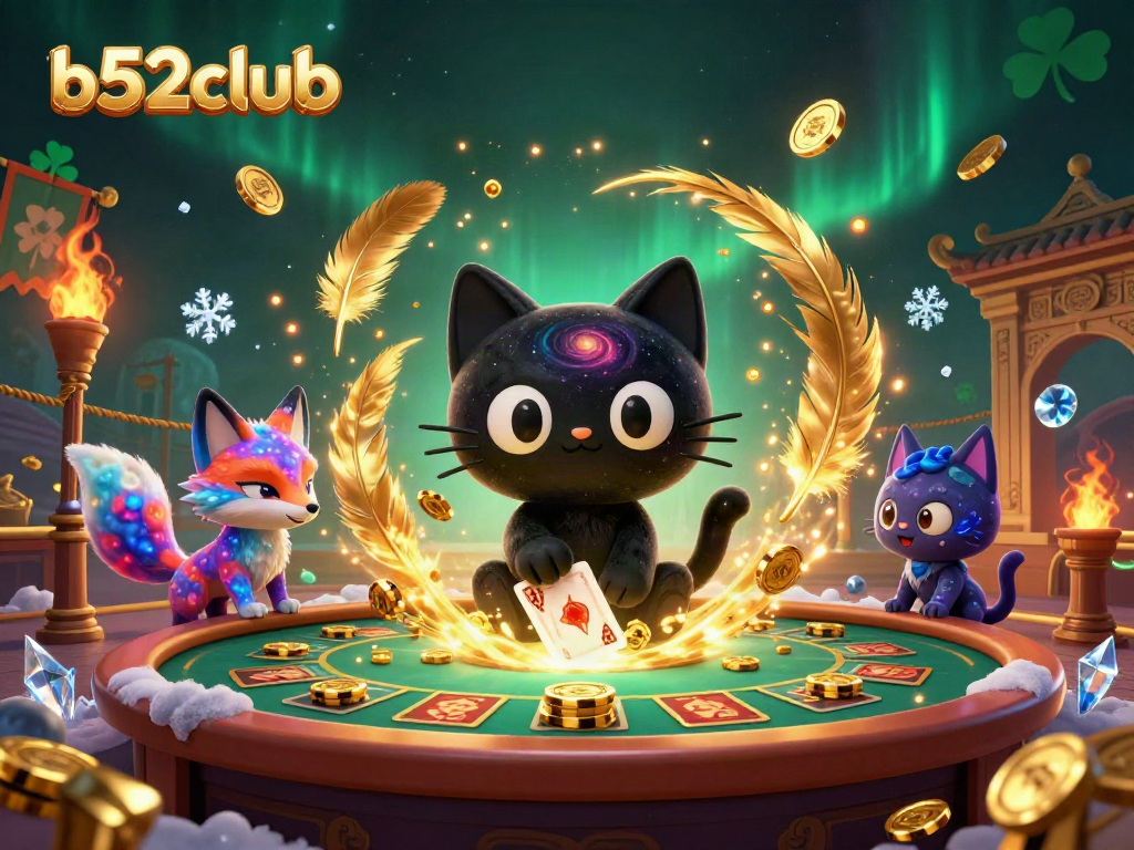 Experience thrills at b52club with cosmic gaming themes, lively characters, and vibrant casino elements.