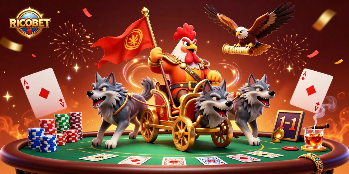 Win big with RICOBET’s thrilling gaming experience featuring vibrant characters and exciting poker elements.