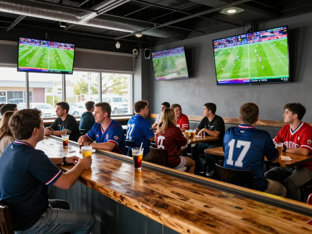 Socolive enthusiasts cheering during a live football match, capturing dynamic sports betting excitement in a vibrant setting.
