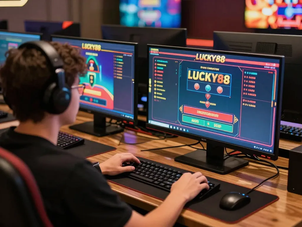 Engaged player strategizing on LUCKY88 online platform, showcasing advanced casino gameplay