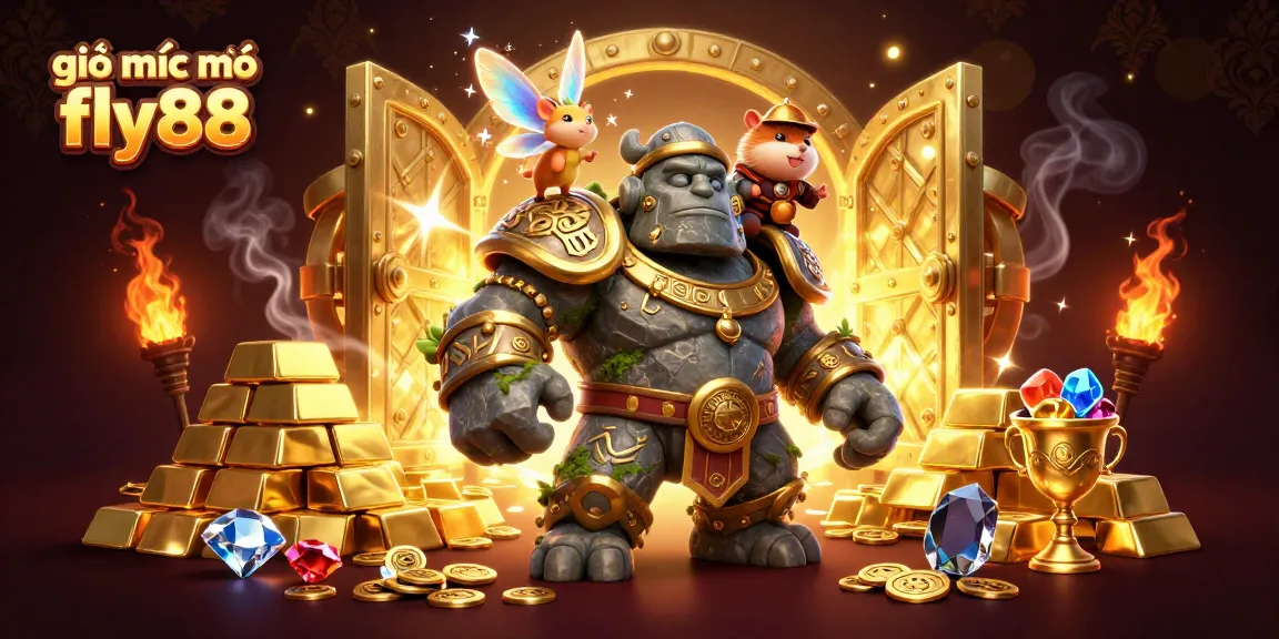 Engage in giải mã giấc mơ fly88 with a vibrant casino-themed illustration uniting characters and gleaming treasures.