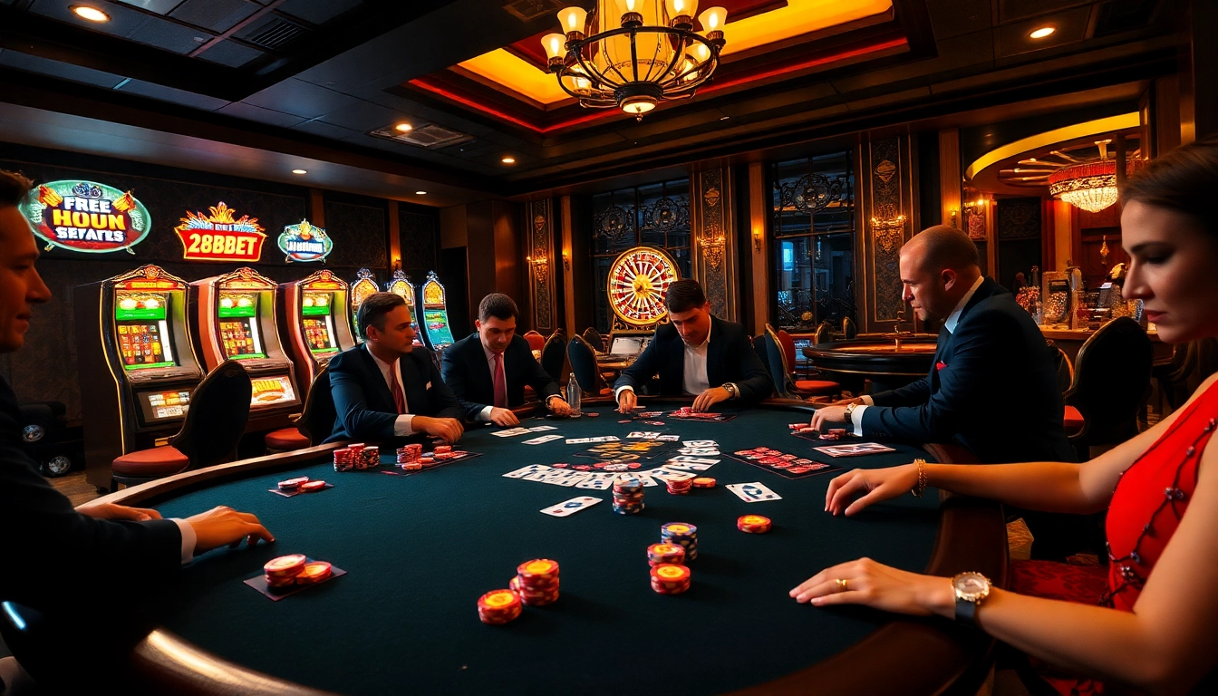 Experience the thrill of 28BET poker with vibrant, colorful chips and intense gameplay.