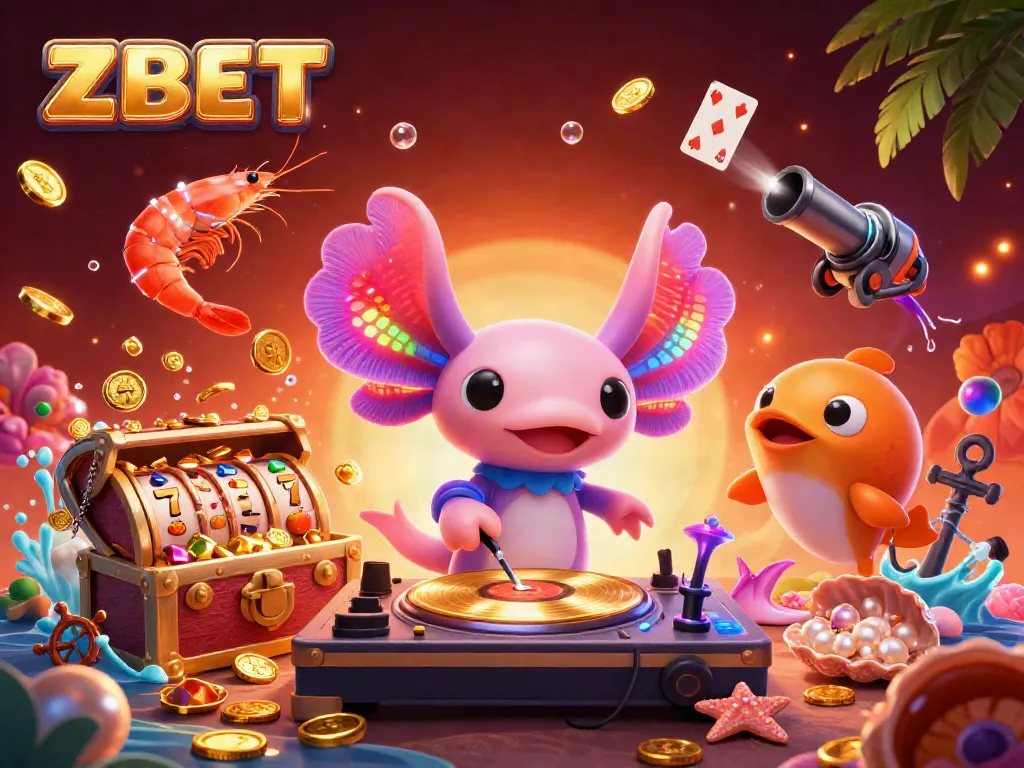 Experience exciting gameplay at ZBET with vibrant 3D characters and colorful casino elements.