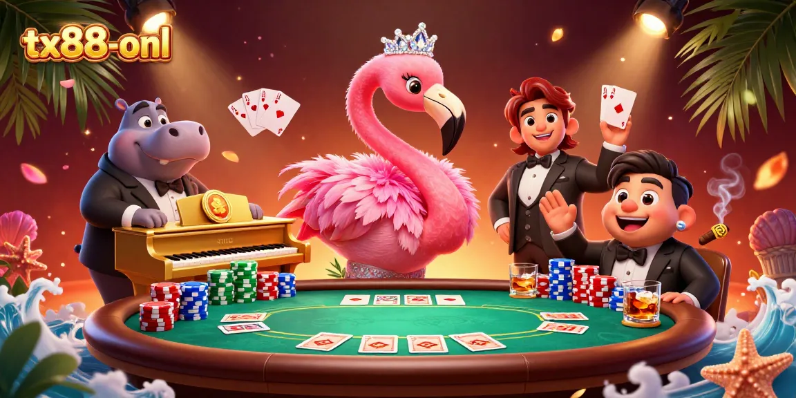 Engage in thrilling gaming at tx88-onl with vibrant casino characters and exciting elements.