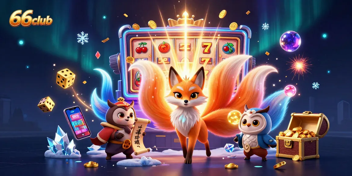 Experience thrilling casino magic with 66club, showcasing vibrant characters and jackpot excitement.