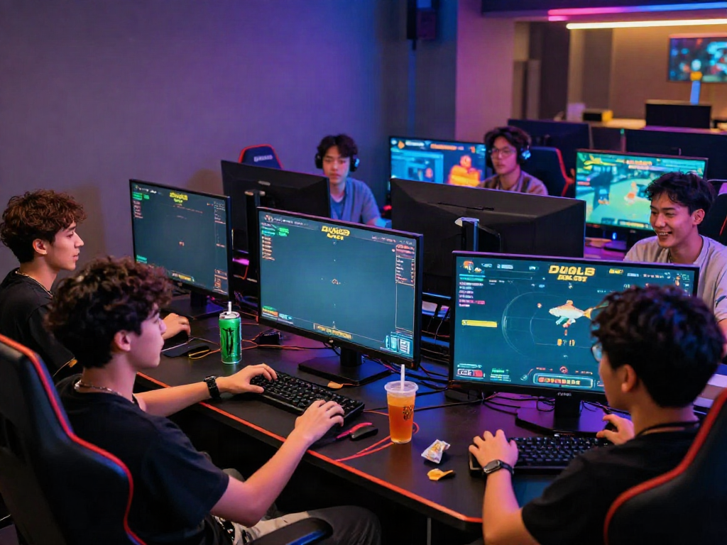 Engaging DU88 online gaming session with friends and vibrant setup