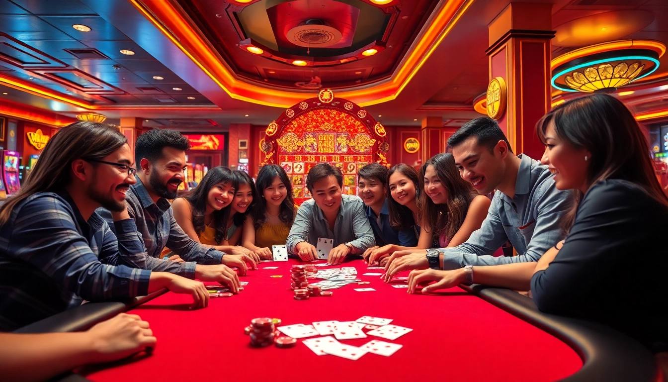 Erleben Sie den casino bonus ohne einzahlung neu in einem lebhaften Casino mit aktiven Spielern und bunten Chips.