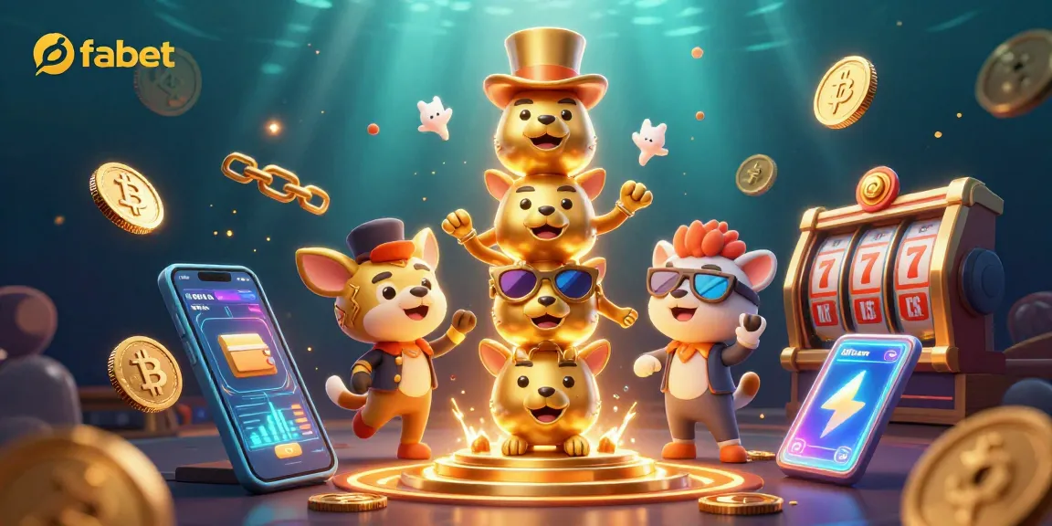 Experience thrilling gameplay with fabet's vibrant casino-themed 3D illustration filled with dynamic gaming elements.