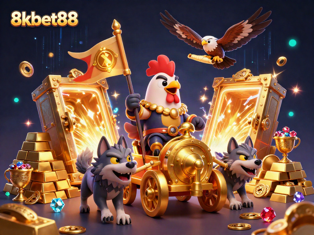 Experience thrilling adventures at 8xbet88 with a vibrant, action-packed casino scene.